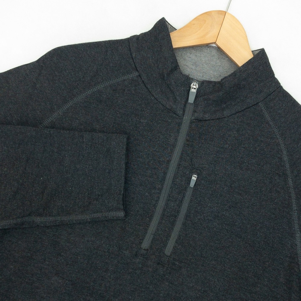 Free Fly Quarter Zip Pullover Mens XL Gray Bamboo Viscose Long Sleeve Pocket
